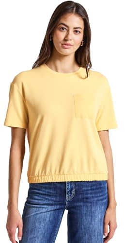 Street One dam-t-shirt med bröstficka, Buttercream Yellow, 44