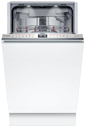 Bosch SPV6EMX09E Serie 6, Lavastoviglie Smart da incasso a scomparsa totale, 10 coperti, Cestelli personalizzabili, Motore EcoSilence Drive, Informazioni lavaggio a pavimento, 45 cm.