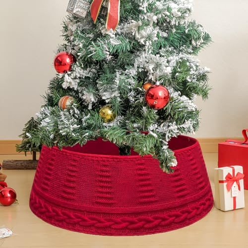 Despídase del desorden: Este falda arbol de navidad está diseñado específicamente para las bases de los árboles de Navidad, ocultando perfectamente los antiestéticos soportes. Su exclusiva forma tridi