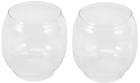 Ipetboom 2 Piezas Tulipas Lámparas Queroseno de Vidrio Transparente Protección para Lámpara de Petróleo Vintage Resistente y Decorativa para Linterna de Aceite