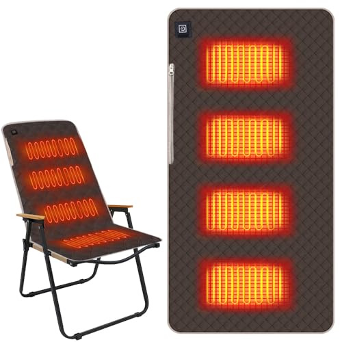 Beheiztes Sitzkissen, 45 * 90 cm Tragbares Heizkissen, Stadion Beheiztes Kissen, USB-Heizsitzkissen Beheiztes, 3 Stufen FüR Ausflug Camping 【Bitte verwenden Sie zum Laden ein 5V/2A-Netzteil】