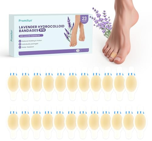 Cerotto per bolle in gel idrocolloide da 23 ct – Promifun autoadesivo e impermeabile per talloni, piedi, dita dei piedi, prevenzione delle vesciche per viaggi, uso quotidiano e famiglia (confezione B)