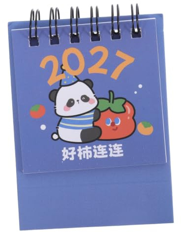 MINAOLULUS Mini Skrivbords Kalender med Söt Panda Design Månatlig Planerare från till Dec Spiralbunden Stående Bordskalender för Hem och Platsbesparande Akademisk Årskalender