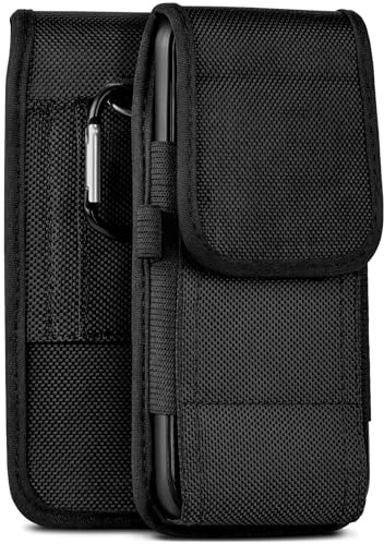 moex Agility Case für Sony Xperia Z5 Compact Hülle mit Gürtelschlaufe, Handy Gürteltasche Outdoor Handyhülle, Nylon Gürtel Handytasche, robuste Schutzhülle mit Karabiner, Schwarz