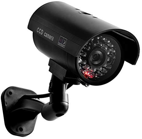 Caméra de Surveillance de caméra factice avec lumière LED Rouge CCTV caméra de sécurité factice Montage Mural Fausse caméra de sécurité pour Une Utilisation intérieure et extérieure