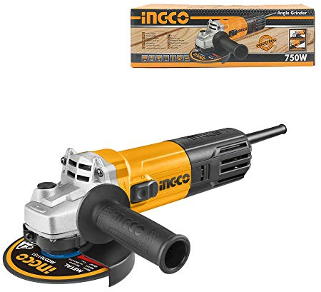 Ingco Ag75018e Smerigliatrice Angolare Elettrica 750 W Per Dischi Da Max 115 mm Attacco M14