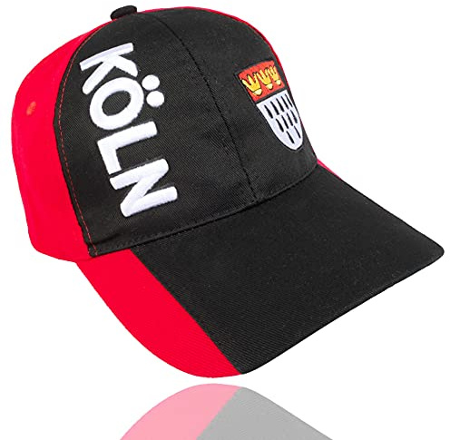 Köln Cap V.I.P. us Kölle – Schwarze Basecap mit gesticktem Stadtwappen, verstellbare Kappe aus 100% Baumwolle für Damen & Herren, Dein Statement für die Domstadt