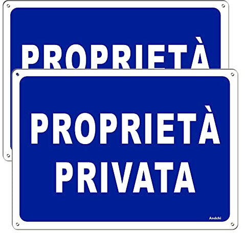 Andchi 2 pezzi PROPRIETÀ PRIVATA 35 * 25cm Impermeabile e Antiruggine Cartello in Alluminio in Metallo per Giardino, Patio