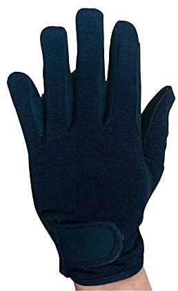 Ridhandskar för ungdomar för flickor och pojkar barnhandskar alla väder utomhussport handskar ridning (8-10 år, svart)