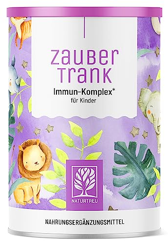 NATURTREU® Zaubertrank Kinder Immun Komplex Multivitamin Pulver - 19 Vitamine, Mineralien und Nährstoffe für das Immunsystem stärken Kinder * - 66 Portionen