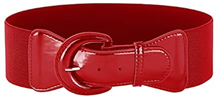 LSYYSL Ceinture en cuir rétro large et ajustable pour femme - Rouge, 7,5 x 87 cm (Convient pour une taille de 71-89 cm)