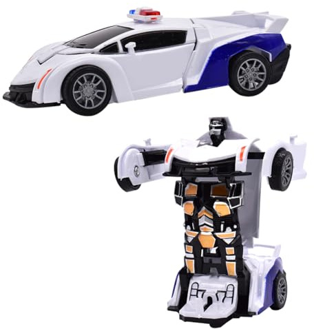 Voiture Police Robot Transformable,Police Trooper Transformable,Police Trooper Transformable Enfant,Jouet Police Voiture Transforming Pour Enfants 3-7 Ans, Voiture Transfor-Mers Jouet Enfant Garçon,Jo