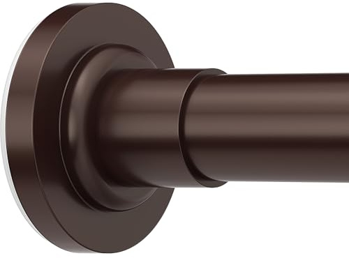 SUNALLY Shower Curtain Rod Adjustable 32-75 Inch, Spring Tension Shower Curtain Rods Stainless Steel Telescoping Curtain Rod for Bathroom or Windows, No Drilling, No Slip, No Rust, Bronze