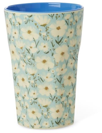 Rice Grand gobelet en mélamine – Imprimé fleurs d'été – Gobelet pour enfant – Vaisselle de camping – Tasse à boire en mélamine incassable sans BPA 400 ml