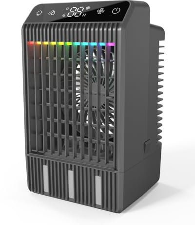 Climatiseur mobile portable sans tuyau d'évacuation - Mini climatiseur avec spray et veilleuse colorée - Climatiseur mobile pour la maison, le bureau, le camping