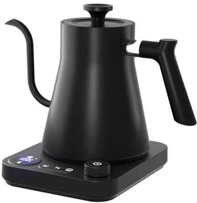 VICBINLY Electric Gooseneck Kettle, Pour Over Coffee and Tea Kettle, 0.9L Tea Kettles, 1200 Watt Quick Heating, Boil-Dry Protection, Temperature Control, Matte Black KKT90