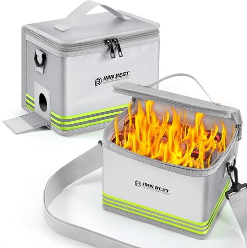 ImnBest Lipo Safe Bag Fireproof, Explosion-proof, Large Capacity, Fireproof Safe, Lipo Battery Storage Box, Protective Safe for Charging and Storing (Silvery)