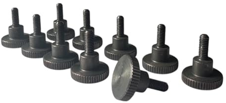 PrecisionGeek® – M3 × 10 mm flänsskruvar av stål DIN 464 – glödande – platt huvud med axelhandtag – uppsättning med 10 stycken