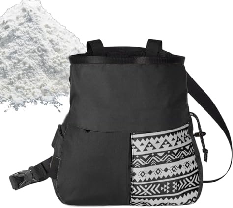 Sac à craie de qualité supérieure – Boule de craie et brosse – Sacs à craies en nylon imperméable – Sac à craies réglable pour l'escalade et la gymnastique – Sacs d'escalade avec cordon de serrage
