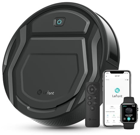 Lefant M210P Robot Aspirapolvere, Aspirazione 2200Pa con Potenziamento Tappeti, Ultrasottile 7.8 cm, Aspirapolvere Robot per Peli di Animali, Moquette e Pavimenti Duri, WiFi/App/Alexa/Telecomando