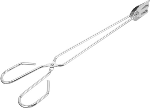 INOOMP Pinzas para Fuego de 31 Cm, Herramienta de Agarre Extra Larga de Hierro para Carbón, Accesorio para Chimeneas y Barbacoas al Aire Libre, Tenazas para Fogatas y Estufas Segura