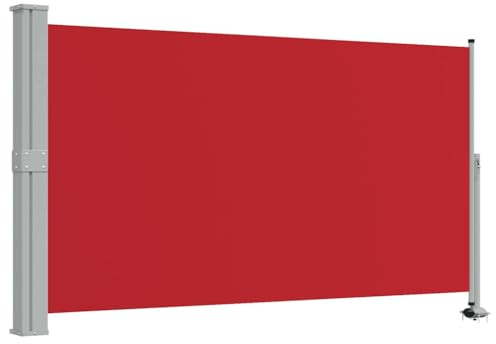 vidaXL Seitenmarkise Ausziehbar Sonnenschutz Sichtschutz Windschutz Seitenrollo Markise Seitenwandmarkise Balkon Garten Terrasse 140x300cm Rot
