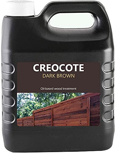 Morgan’s Trade Creocote Dark Brown Wood Preserver in 4L - Creosote Substitute Dark Brown Ready to use for Fence Stain, Wood Lacquer, Post, Shed, Timber, Garden – Wood Treatment Outdoor (1 Pack)