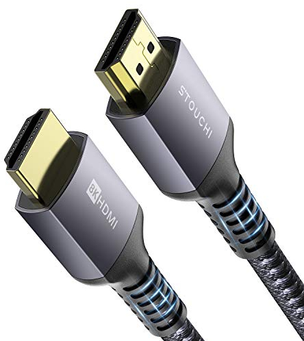 Stouchi Câble 4m, 8K Ultra HD 48Gbps Haute Vitesse 8K60 4K120 144Hz RTX 3080 eARC HDR10 4:4:4 HDCP 2.2&2.3 Dolby HDMI 2.1 Compatible avec Fire TV/Roku TV/PS5/Xbox Series X/Samsung/Sony/LG