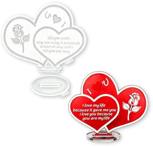 DeryArcle 1 Set Love Heart Sign Resin Molds, Valentine's Day Memorial Silicone Mold, Ornament Epoxy Resin Molds Display Stand Casting Mould for Home Wedding Table Desktop Decorations Gift Craft