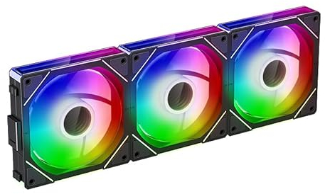 TZMRIT V1 Fans Reverse Flow Infinity Mirror ARGB 120 mm,Rgb Daisy Chain PC Fan,3er-Pack,Black