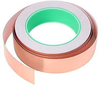 Kupferband Gegen Schnecken ,Schneckenzaun Schneckenschutz für Hochbeete, Kupferband Selbstklebend, Kupferfolieband EMI Abschirmband, Kupferband Gegen Schneckenband für Gärten Hochbeet 30mm x 30m
