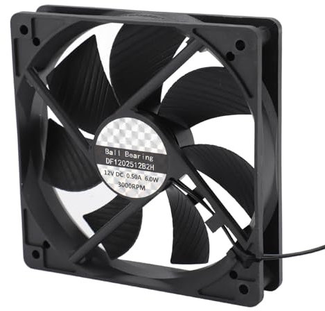 Ventilador de Caja de 120 Mm, Ventiladores de Caja de Computadora de PC con Doble Rodamiento de Bolas, Ventilador de Enfriamiento de Escape de PC de Alta Velocidad de 3000 RPM,
