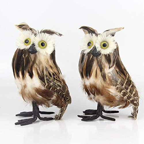ariarly Christmas Owl Decoration Christmas Tree Hanging Ornaments Realistic Bird Replica Simulation Wild Animal Figure Xmas Tree Hanging Decoration (2PCS Gray)