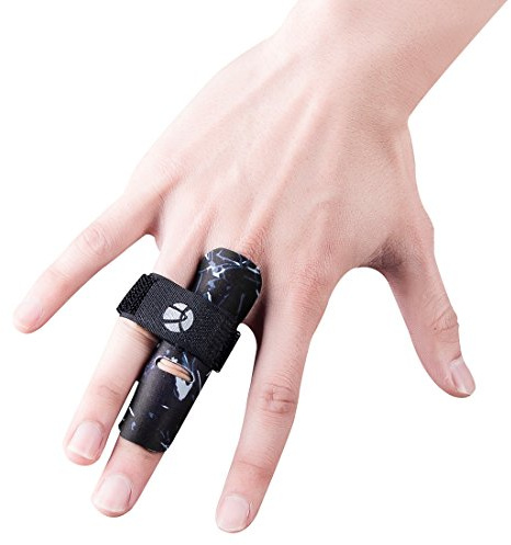 Kuangmi Funda para Dedos Protección y Prevención de Lesiones para el Deporte 1 Pieza (Negro, S/M)