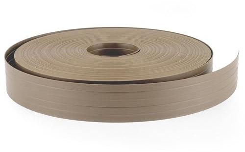 Quest Rollo de láminas de protección visual de PVC duro, vallas de jardín, 4,75 cm de altura, 50 m de longitud, color beige