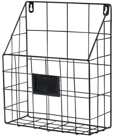 Support Mural Pour Porte-revues, Support De Rangement Pour Journaux, Support De Livres De Bâti De Mur En Maille Métallique, Métal Fil Noir Décoration Shelf Fichiers Pour Le Courrier, Les Livres