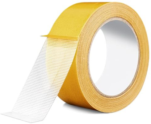 unillea Carpet Tape, Heavy Duty Double Sided Fabric Tape, 1 Inch x 66FT Hem Tape Strong Double Sided Tape for Hemming Carpets Curtains DIY Crafts, for Clothes Rug Fixing Art Projects