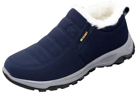 Botas de senderismo para hombre, ligeras, forradas, cálidas, botas de invierno, suaves, antideslizantes, sin cordones, botas de senderismo, botas de senderismo, suela esastica, botines deportivos para