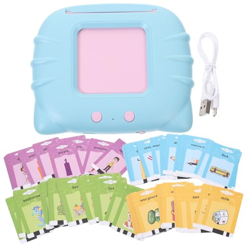 WEKAMOS Giocattolo Educativo Precoce Schede Parlanti Audio Per Bambini Prescolari, Dispositivo Di Apprendimento Linguistico Bilingue 112 Schede, Gioco Cognitivo Multisensoriale Per Logopedia e Autismo