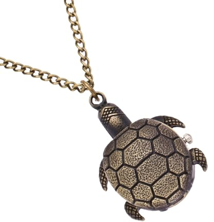 SUPVOX Montre de Poche à Quartz Vintage Tortue en Alliage, Montre Classique Unisexe, Présent Élève, Design Créatif, Mini Format, Style Rétro pour Usage Quotidien