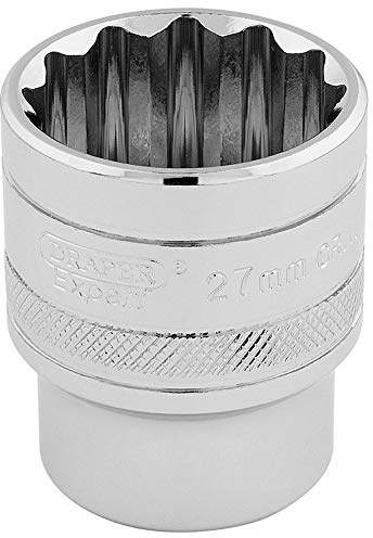 Draper 33442 1/2 Square Drive 12 Point Socket, 27mm Size