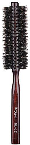 PERFEHAIR Soft Boar Bristle Round Brush for Fine, Thin Hair or Beards - 1.3 inch for Drying, Styling, Curling, Adding Volume