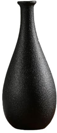 HEALLILY Vaso da Fiori in Ceramica Nera Vaso Semplice Decorazione Ideale per la casa