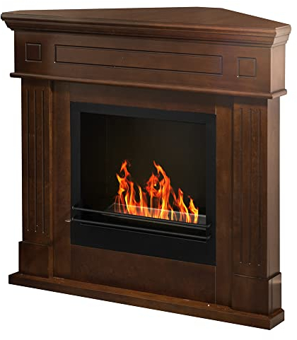 Divina Fire Ford Bioethanol-Kamin Eck-Biokamin für den Boden, braun, L 110 x B 63 x H 102 cm