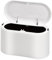 Pinsheng 2L Small Trash Bin With Lid, Portable Plastic Dustbin for Table Desktop Office Bedroom Bathroom, Compact Mini Paper Waste Container (White/22 x 11 x 13 cm)