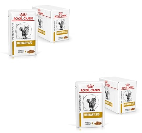 Royal Canin Veterinary Urinary S/O Häppchen in Soße | Doppelpack | 2 x 12 x 85 g | Diät-Alleinfuttermittel für Katzen | Zur Auflösung von Struvitsteinen | Niedriger RSS-Wert