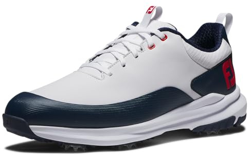 Footjoy Tenis Tour RivalGolf para Hombre, Blanco, Azul Marino, Rojo., 44 EU