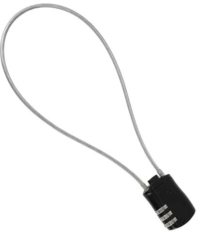 Cadenas à Câble Antivol, Cadenas Code 3 Chiffres avec 40cm Câble, Cadenas à Combinaison, Antivol à câble compact pour Moto, Vélo, Valises - Noir