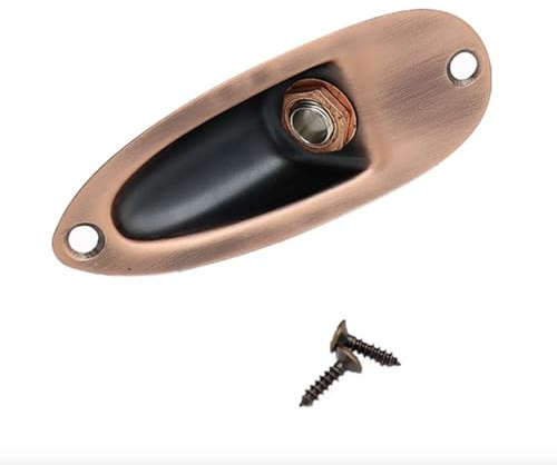 1/4 Guitar Jack Plate Socket Input Jack Socket Plate Output Loaded For Fender Stratocaster Strat (Red Bronze)
