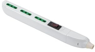 FANTON 47406 Multipresa SLIM 3 prese bipasso, interruttore di sovraccarico senza cavo, utile per posti stretti, dietro a mobili e comodini